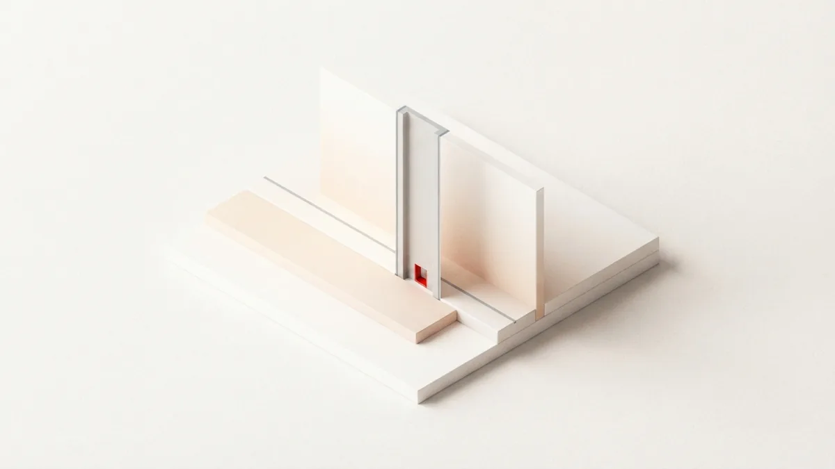 Layered geometric planes and a narrow threshold symbolizing secure bank payment data