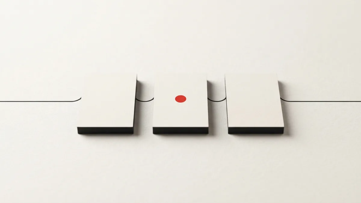 A visual for steady recurring payments Aligned geometric tiles connected by a fine line represent simple recurring payments