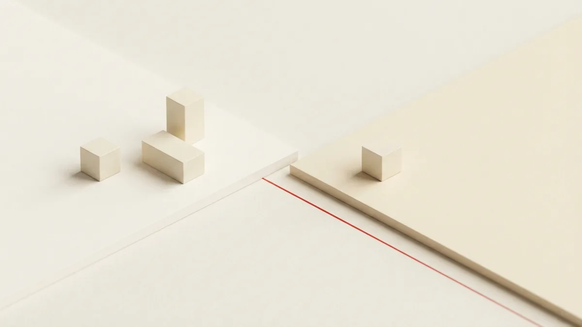 A separate block beside a simple threshold, symbolizing possible property tax relief