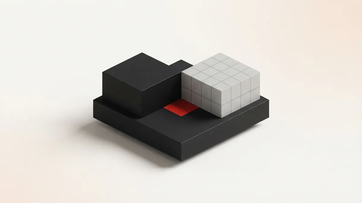 Business structure choices Abstract modular blocks joining a shared base to represent sole proprietors and LLCs