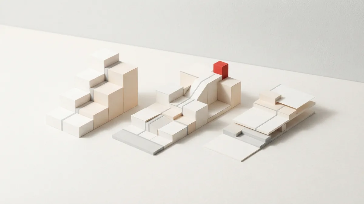 Three modular paper forms suggest different VAT schemes for small businesses