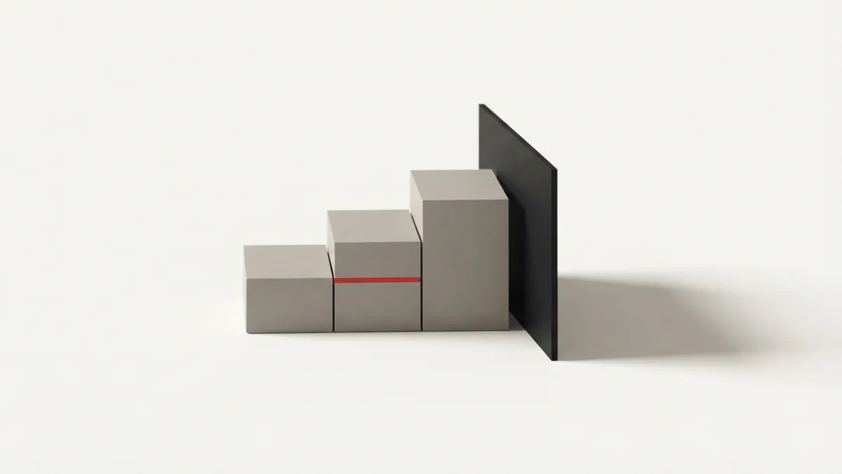 The stages of a reverse VAT calculation Modular blocks beside a dividing plane representing reverse VAT steps