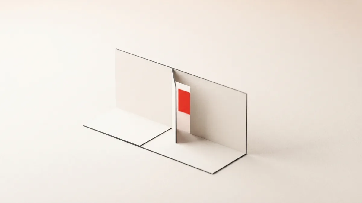 A folded paper threshold suggests a smooth and simple event registration path