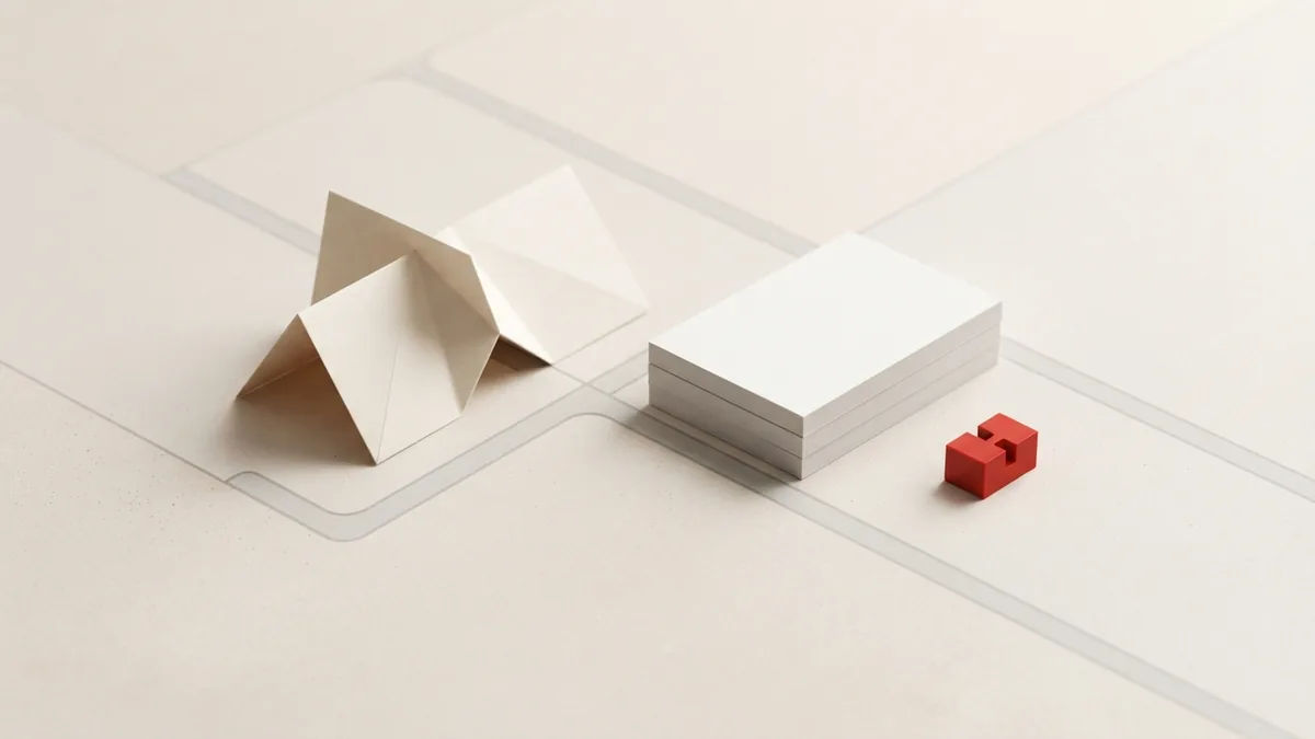 Folded paper forms and stacked cards representing tax-free shopping paperwork