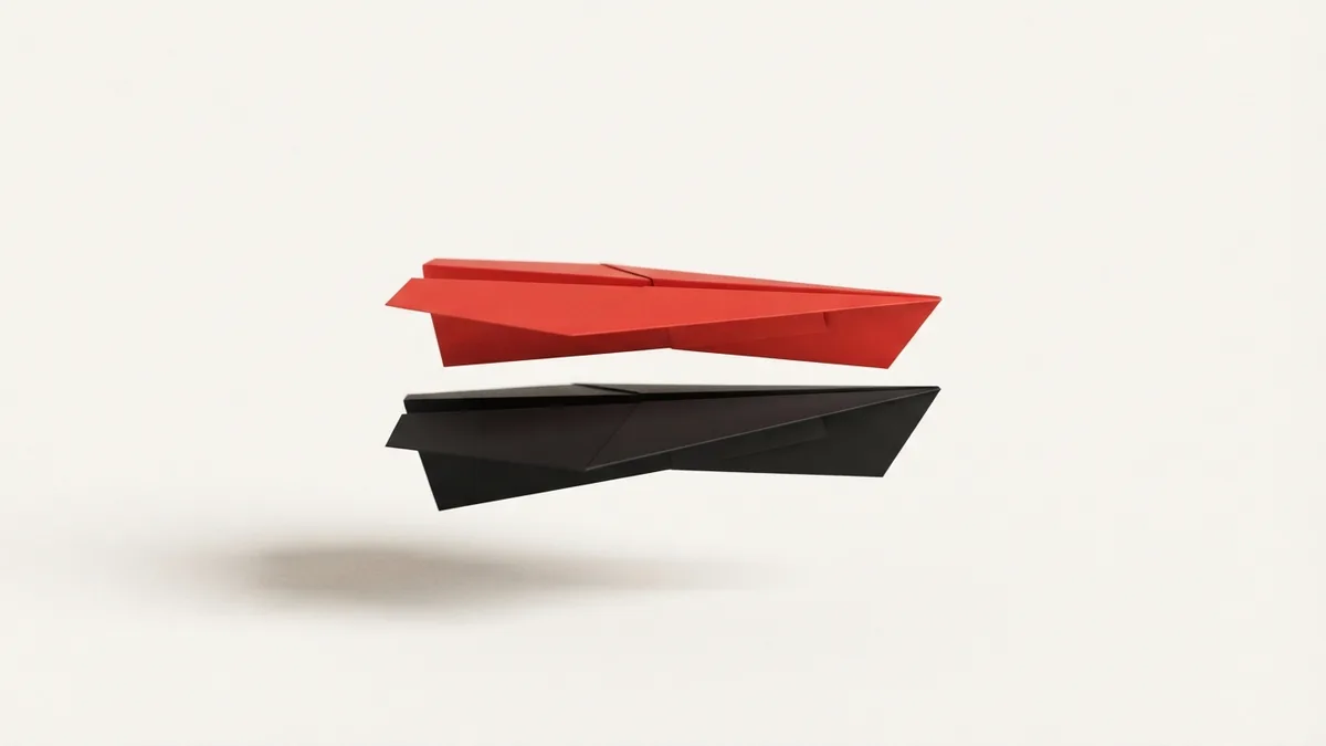 How a refund differs from the tax paid Two layered paper planes represent the difference between tax paid and money returned