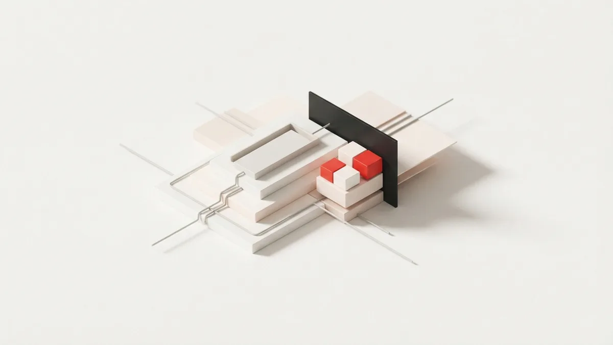 Abstract connected blocks symbolizing VAT registration and business records