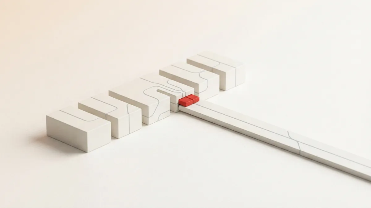 A simple system for tracking card payments Modular blocks linked by a clear route suggest an organized payment reminder system