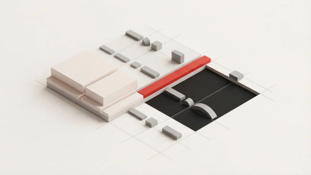 Geometric modules arranged across a grid to compare payment provider business needs