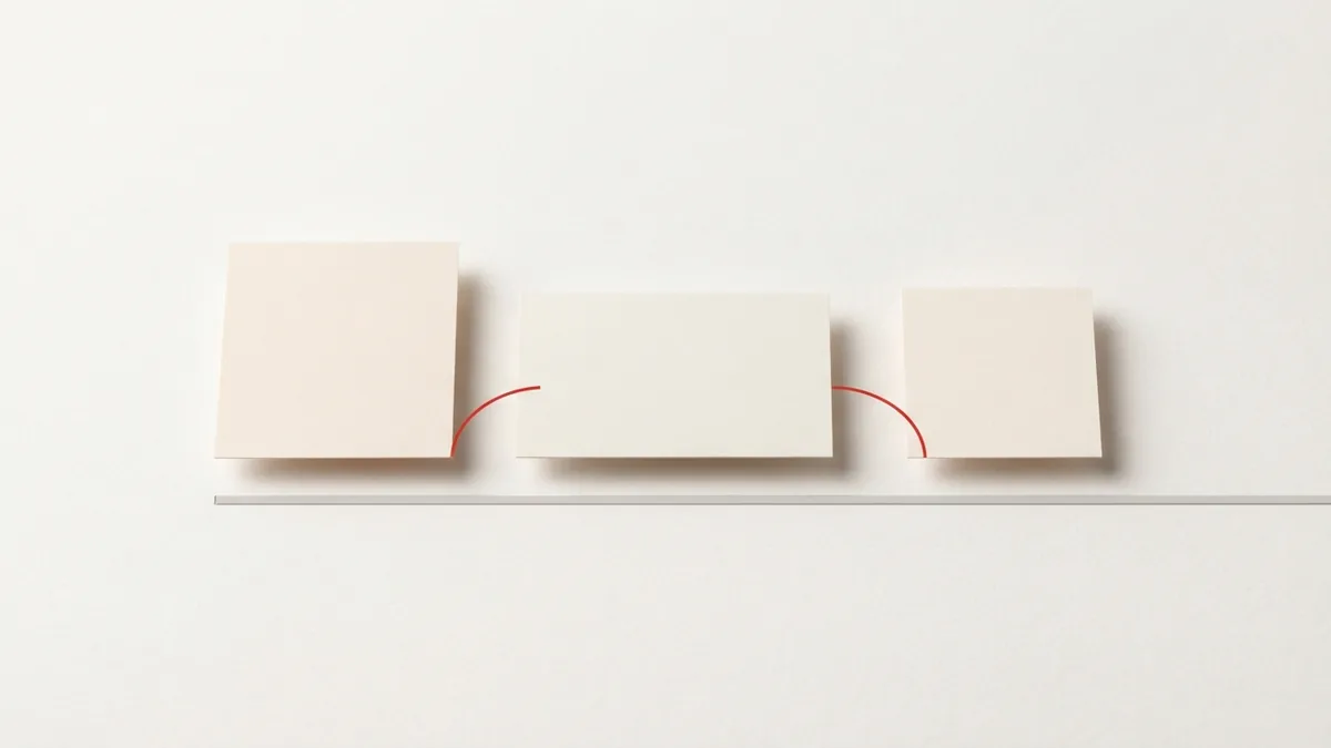 Different ways to pay digitally Distinct paper forms linked by a red arc represent different digital payment methods