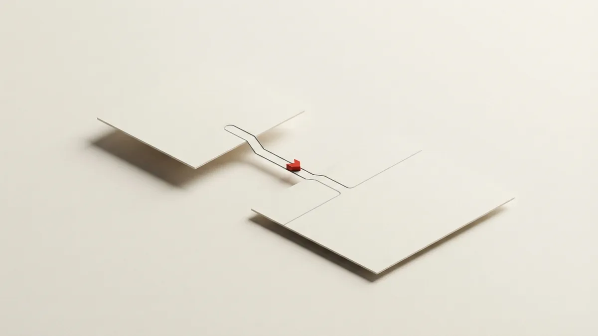 How ITBIS flows through a business Minimal abstract planes and a fine route represent how ITBIS moves through a business