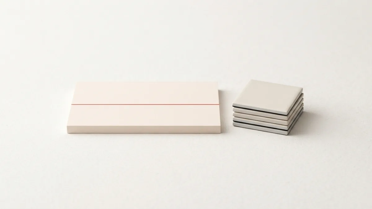 Minimal ledger-like planes and goods-shaped tiles suggest VAT records for cross-border sales