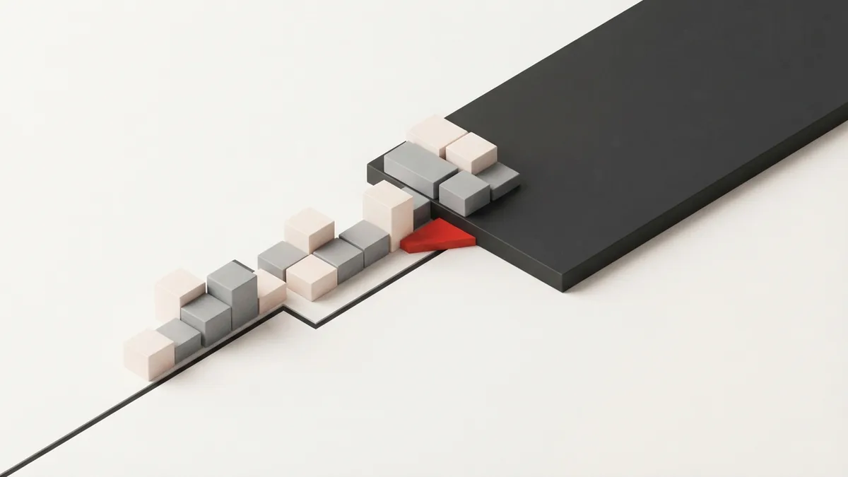 Geometric blocks and a routed line represent the path from revenue to taxable profit
