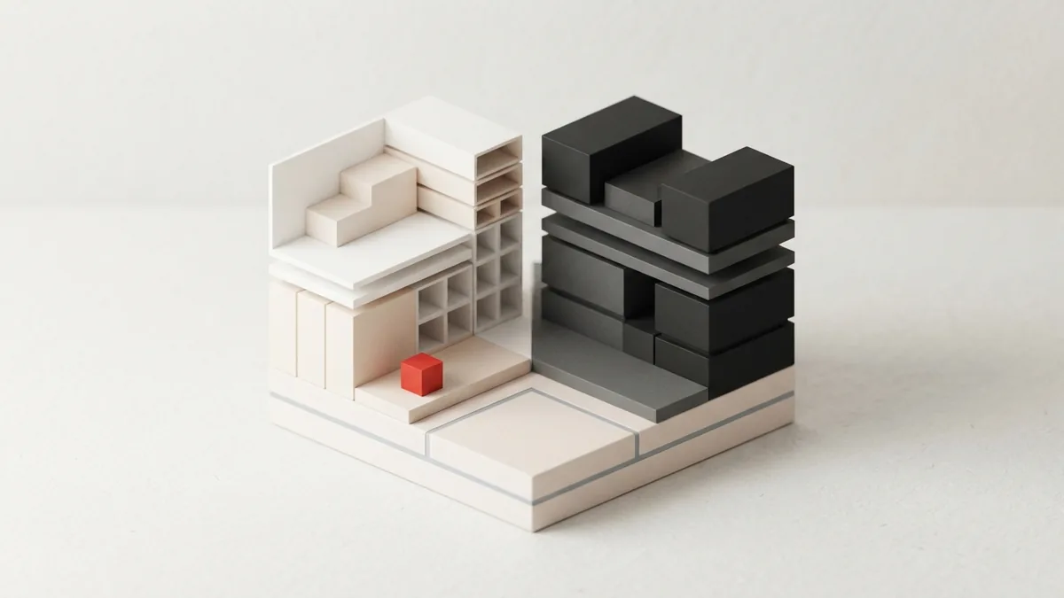 Compare business structures before choosing Two modular structures meet at a shared base to suggest a choice of business tax setup
