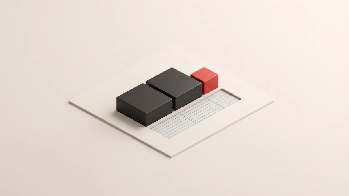 A red block beside a clean grid suggests a card detail or balance mismatch