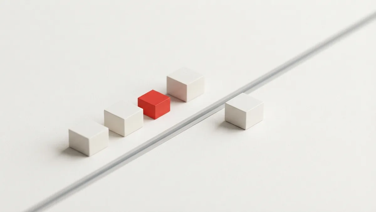 Modular blocks crossing a fine line represent a business reaching a VAT turnover threshold