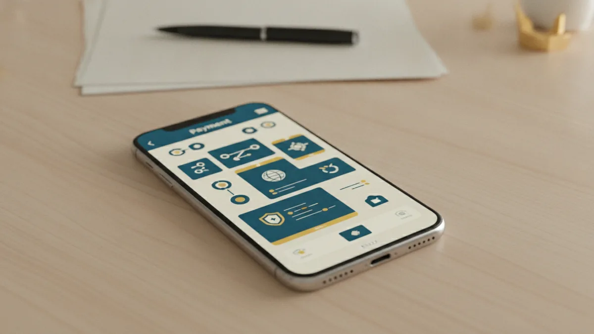 Phone on a desk suggesting checking transfer status before cancelling.