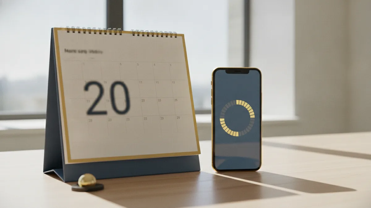 14-day enrollment window Calendar and phone setup to represent the 14-day enrollment window.
