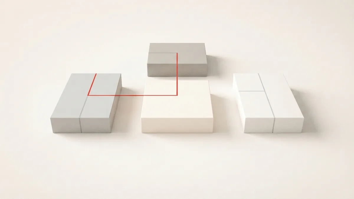 Modular payment service paths Abstract modular blocks showing distinct payment service paths and provider choices