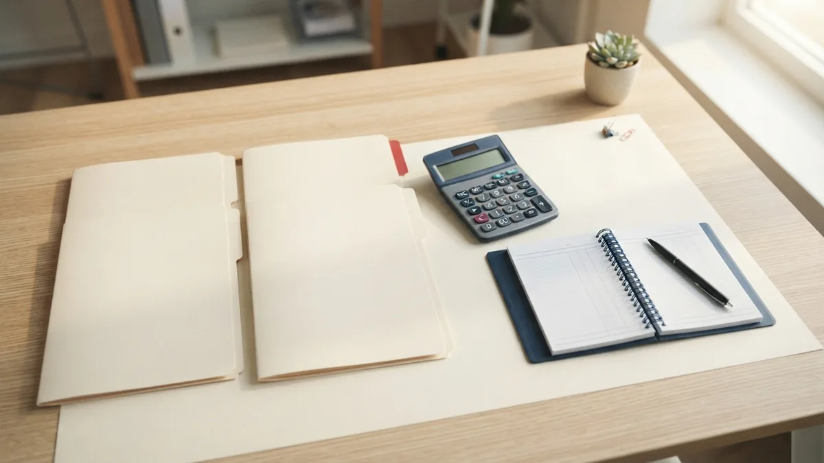 Organized business folders and calculator representing different tax ID records