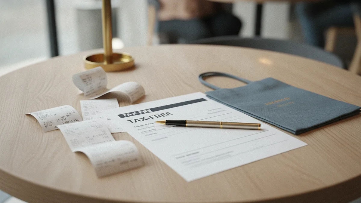 Receipts and tax-free forms ready for a Germany VAT refund claim.