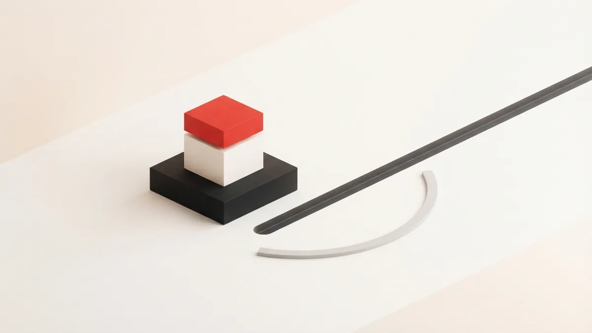 Abstract modular blocks representing checking savings and payment account choices