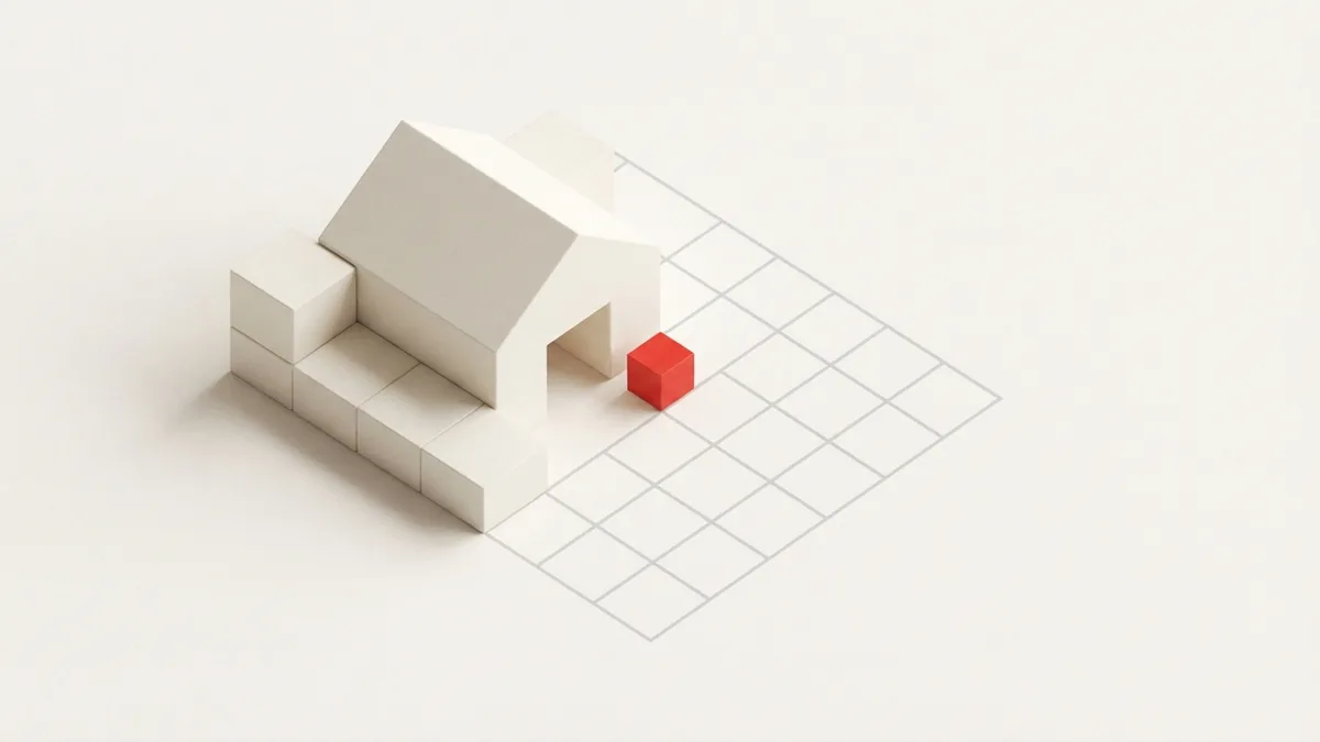 Modular blocks within a clear grid represent eligibility for a self-build VAT refund