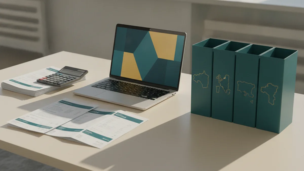European business invoices and tax records prepared for VAT checks