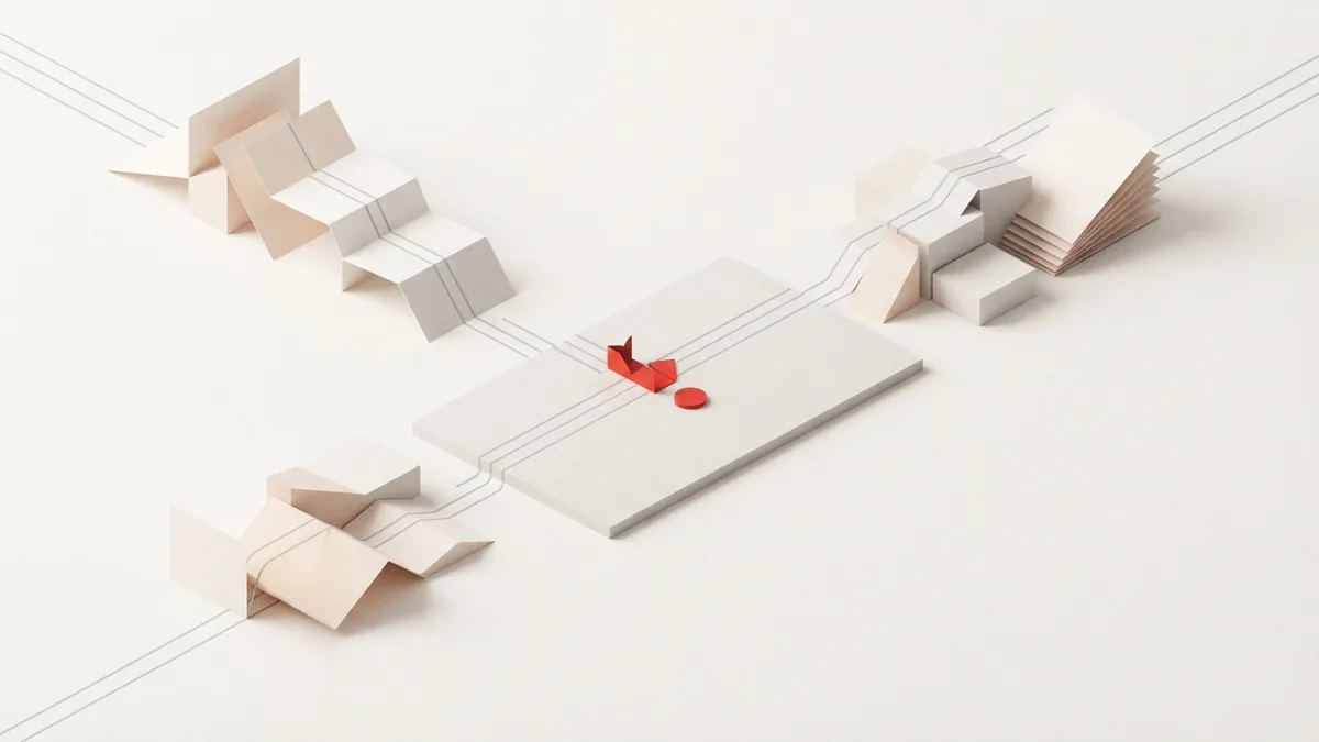 Different paths income can take Two abstract paper paths represent earned and unearned income streams