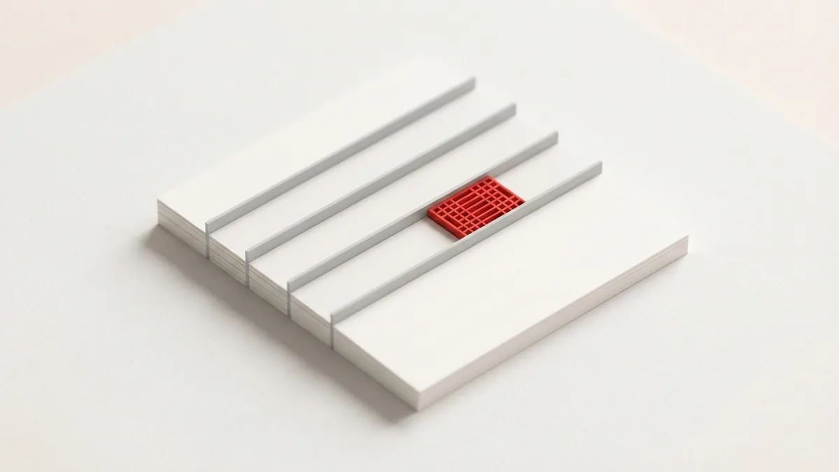 Stacked geometric cards representing structured VAT number formats