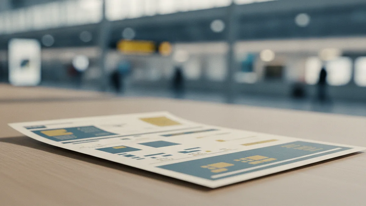 0% VAT on the fare A receipt and desk setup showing careful record-keeping for travel costs