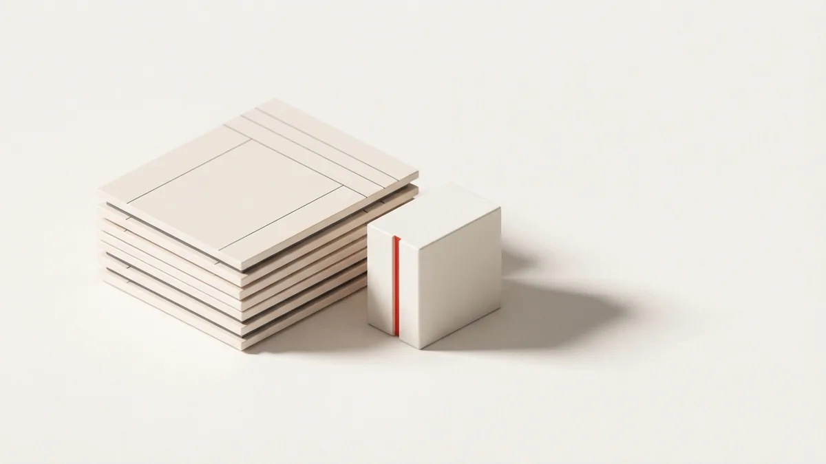 Blank layered ledger forms represent business records used for tax and banking