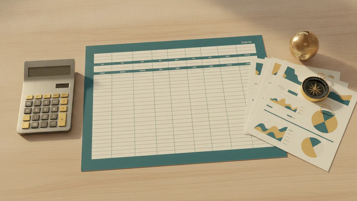 Calculator and documents representing business tax planning