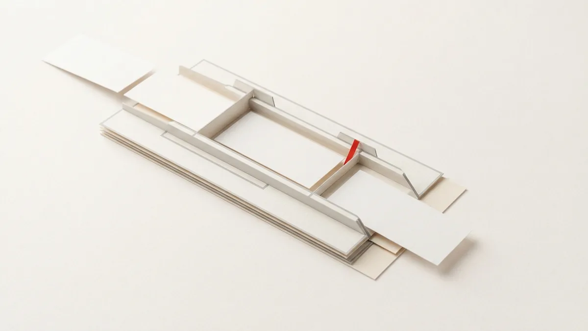 Blank paper slips arranged through a simple channel to suggest receipt submission