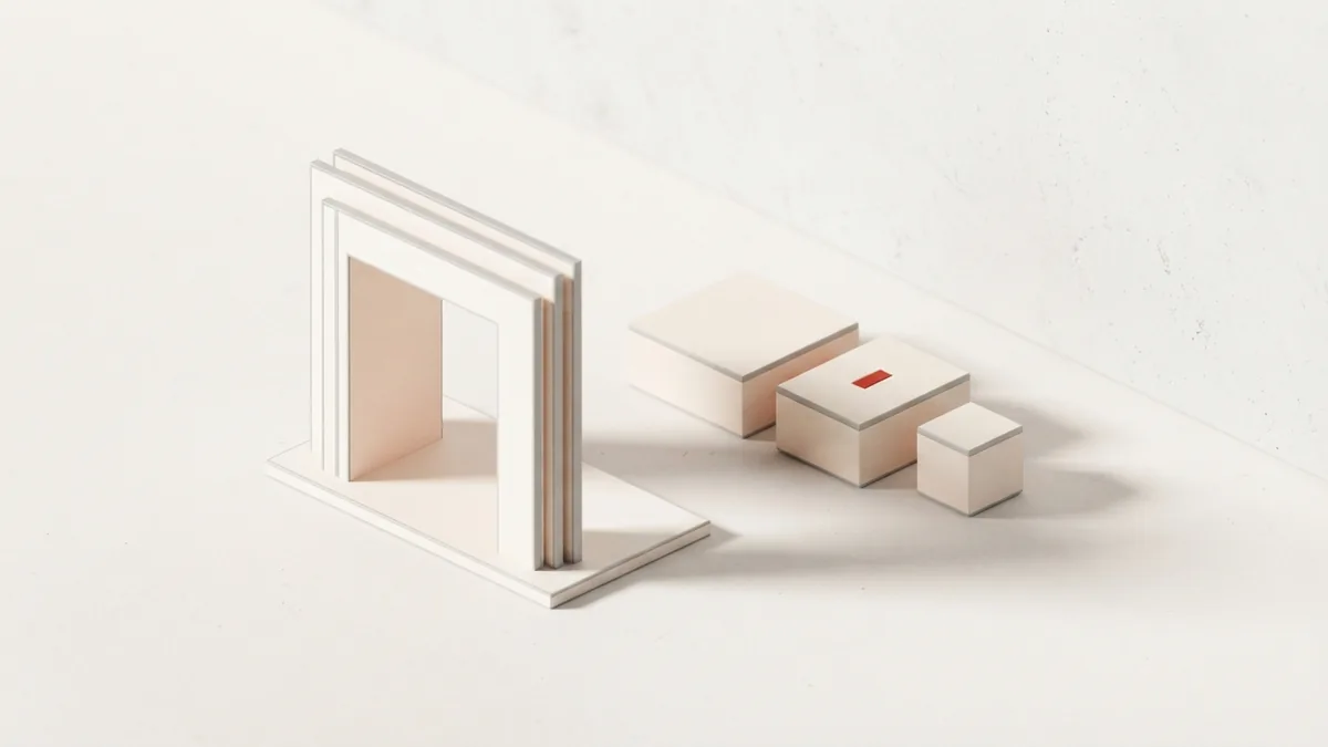 Layered planes and modular blocks representing an orderly point of sale setup