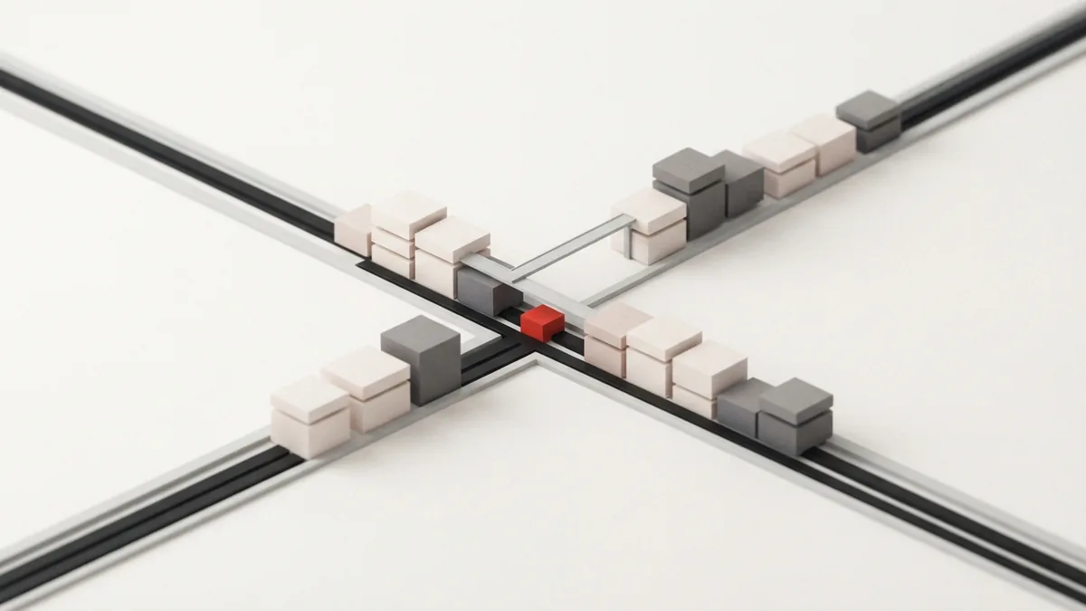 Modular rails and blocks representing business VAT records and reverse charge flows