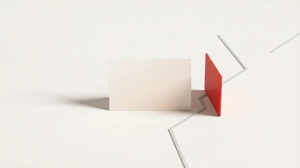 An unmarked card form beside a fine route line and payment boundary