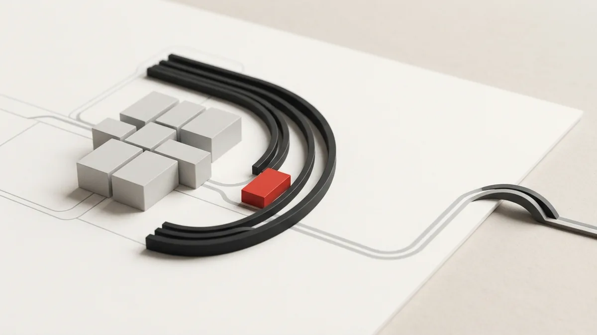 Modular forms for future payment trends Abstract modular payment blocks and arcs showing future payment trends