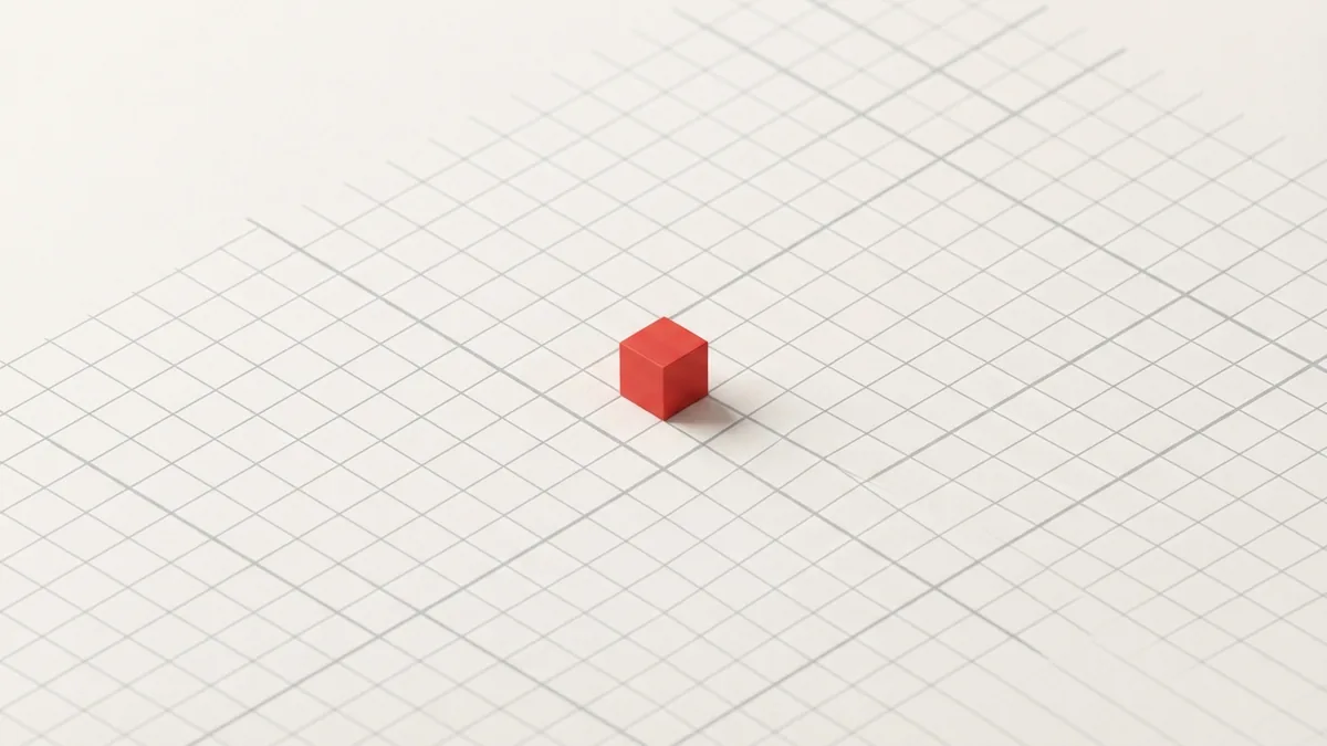 A small red block aligns with a precise grid to suggest checking the exact registration amount