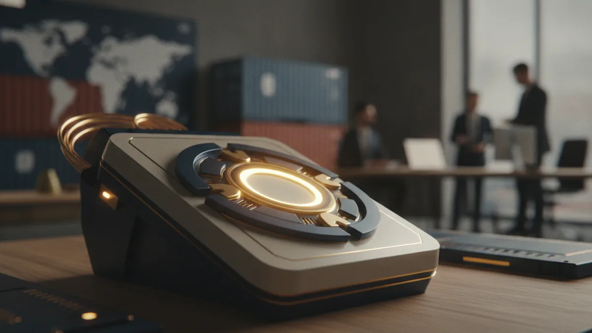 How payments get routed Secure payment flow represented by gateway hardware under focused lighting