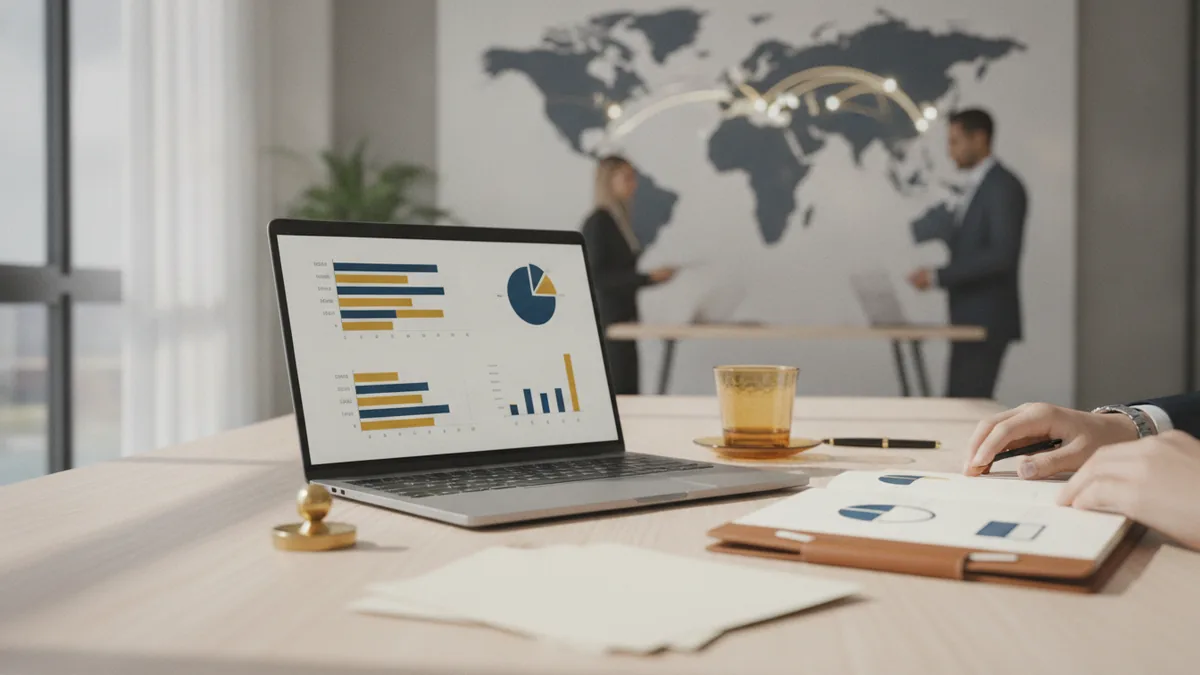 Cash flow and trust Laptop and paperwork showing cash flow timing for trusted payments