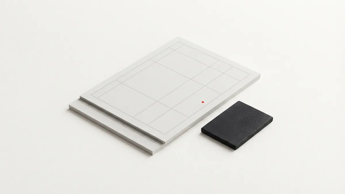 A tidy visual for tracking deductible costs Neat paper layers and fine lines evoke careful tracking of business expenses