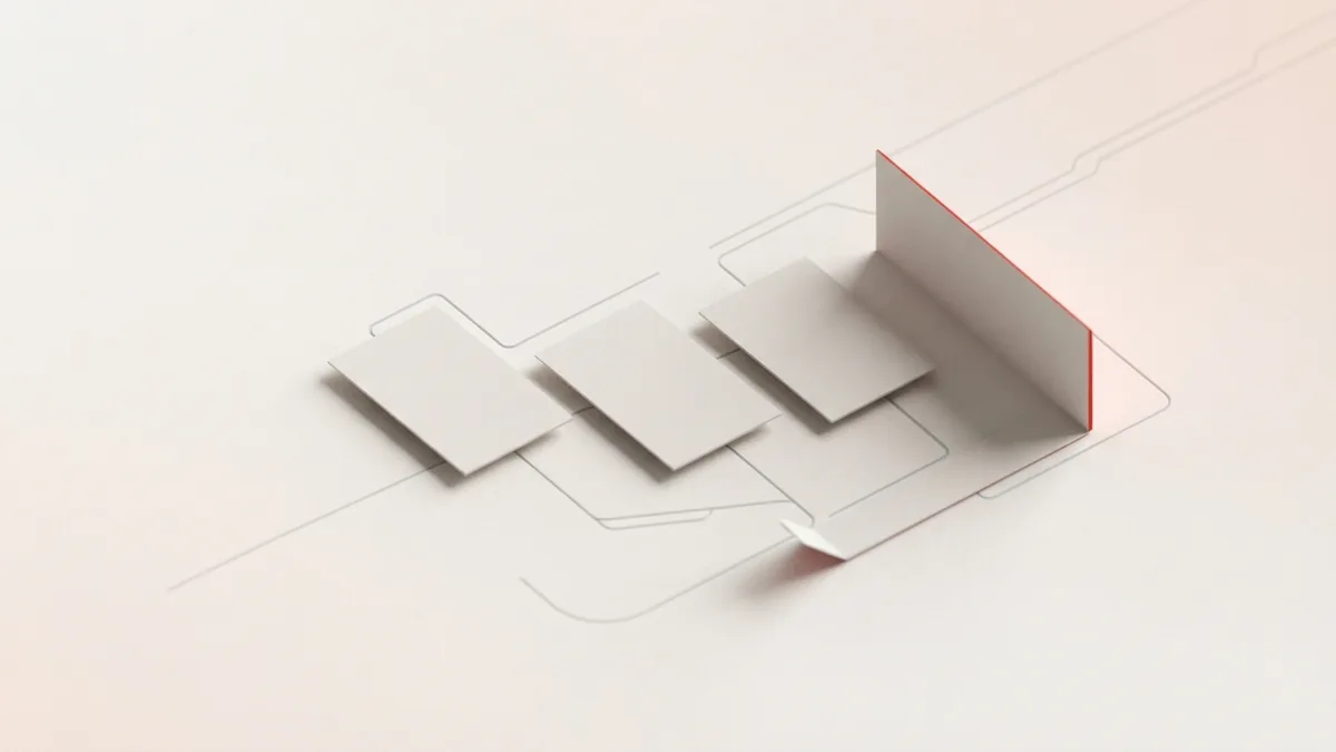 Aligned planes show a clear settlement path Aligned matte cards and a folded plane showing a clear settlement process