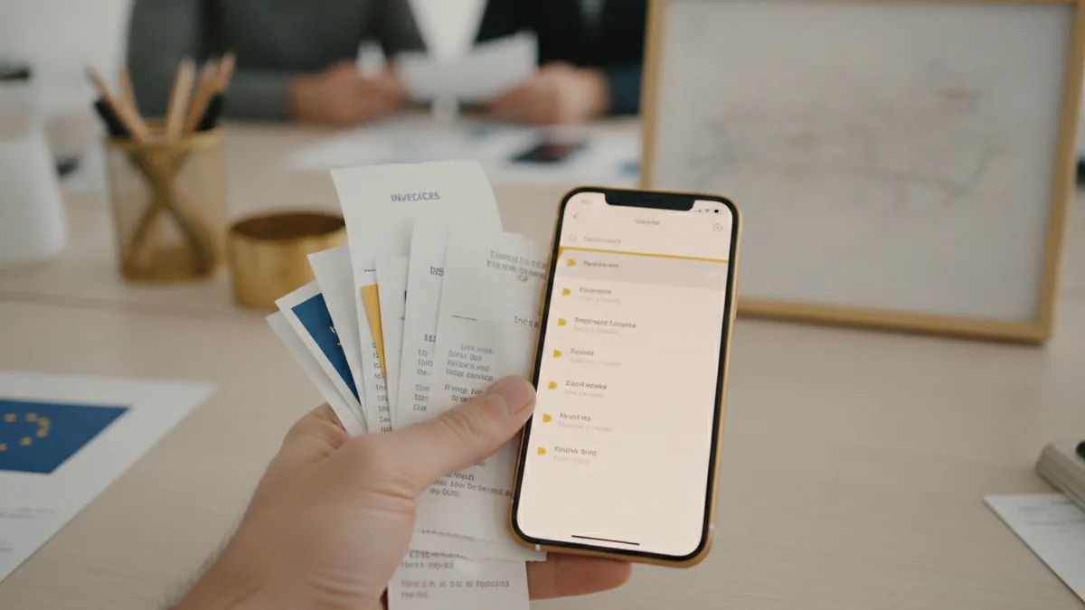 Proof for deductions and filings Receipts and invoices laid out to support small business tax deductions
