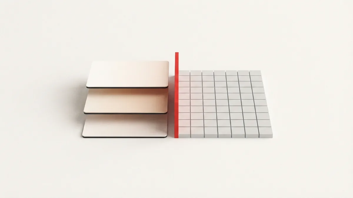 Matte cards and a neat grid representing organized small business expense deductions
