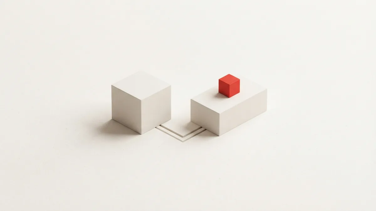 Tax credits for growth and research Geometric blocks and routed lines symbolizing hiring and research tax credits