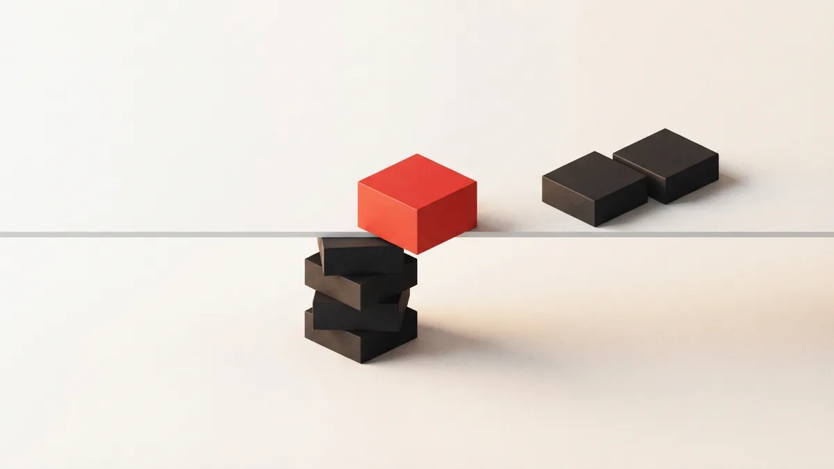 Abstract blocks crossing a threshold to represent new federal tax rules for small firms