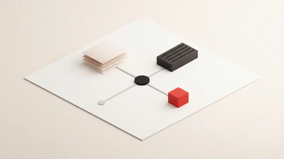 Three modular blocks linked by fine paths suggest how business structures shape tax treatment