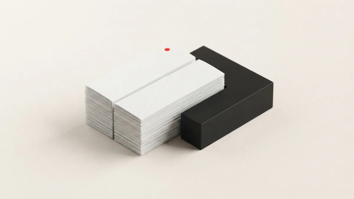 Organized records for valid tax deductions Blank layered papers and a geometric block represent organized expense records and tax deductions