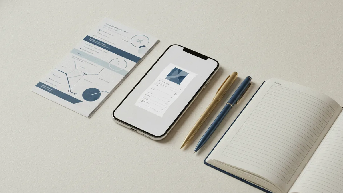 Common business expense buckets Business expense receipts, travel notes, and bookkeeping materials.