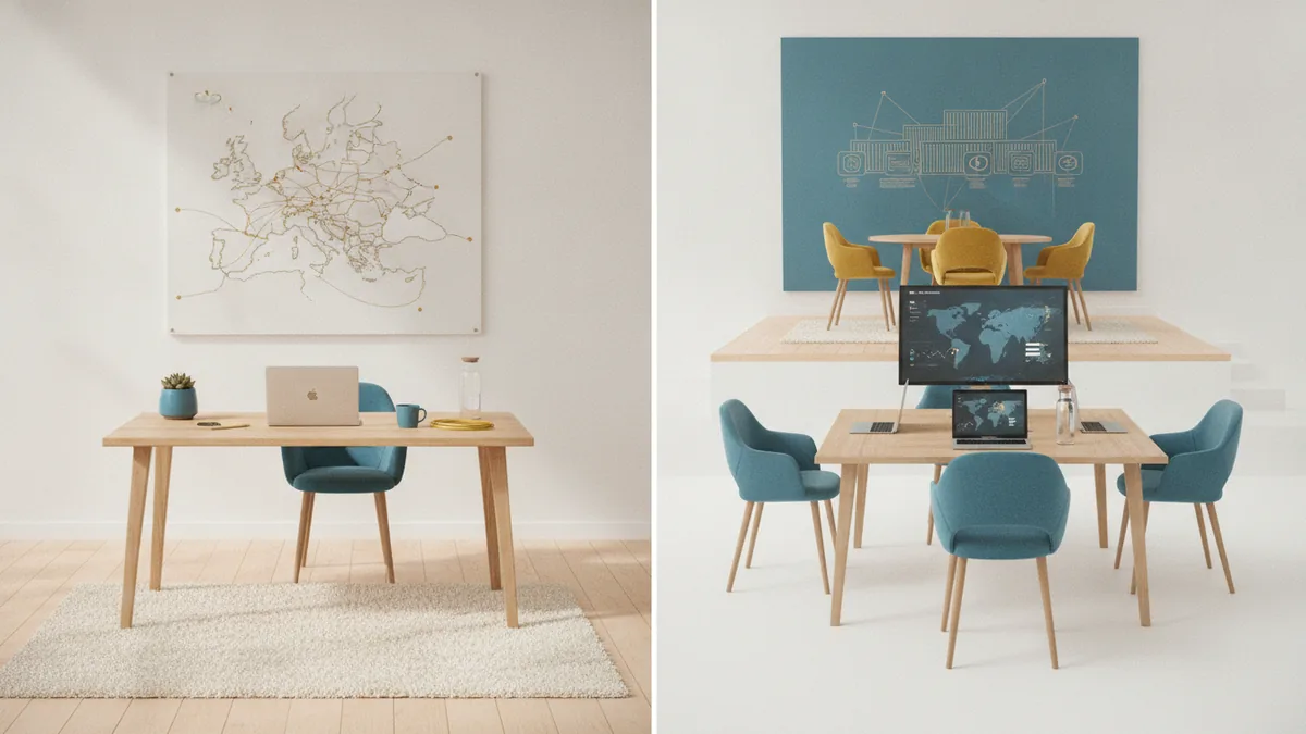 Small and larger business workspaces representing different tax planning needs.